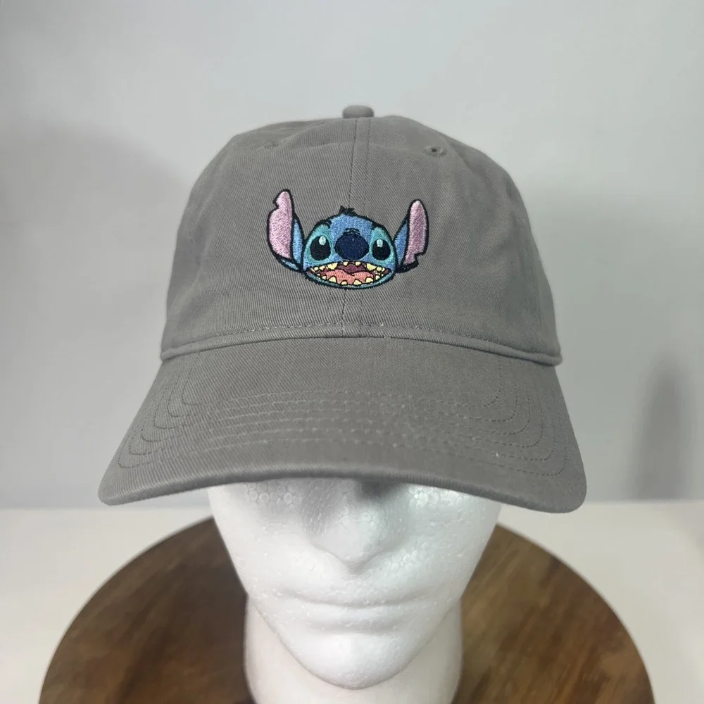 Disney Lilo and Stitch Baseball Hat Ohana Family Grey Adjustable Embroidered NWT